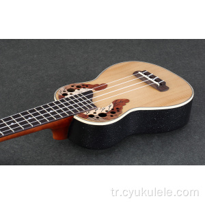 Plastik yuvarlak arka Hawaii Ukulele